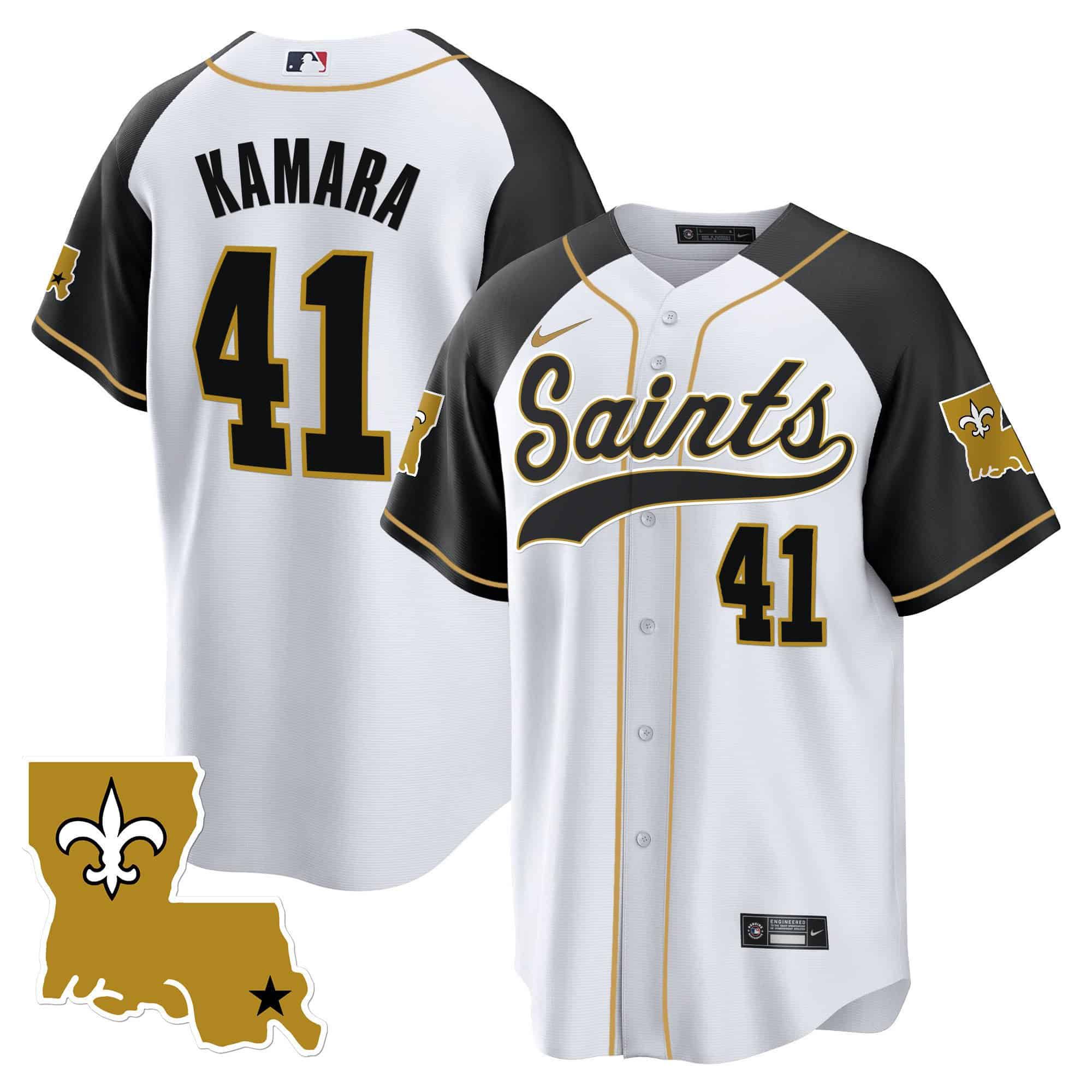 Men New Orleans Saints 41 Kamara White 2024 Nike 1987 Legacy Cool Base NFL Jersey style 1